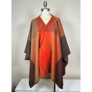 Ichi Winter Warm Patchwork Cape Poncho Vintage Rare Women’s Size Medium M USED